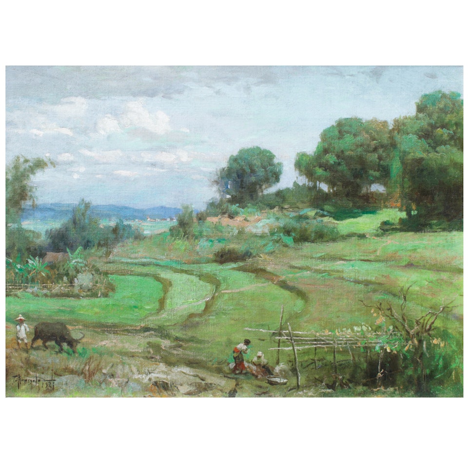 A Terraced Farmland by Fernando Amorsolo