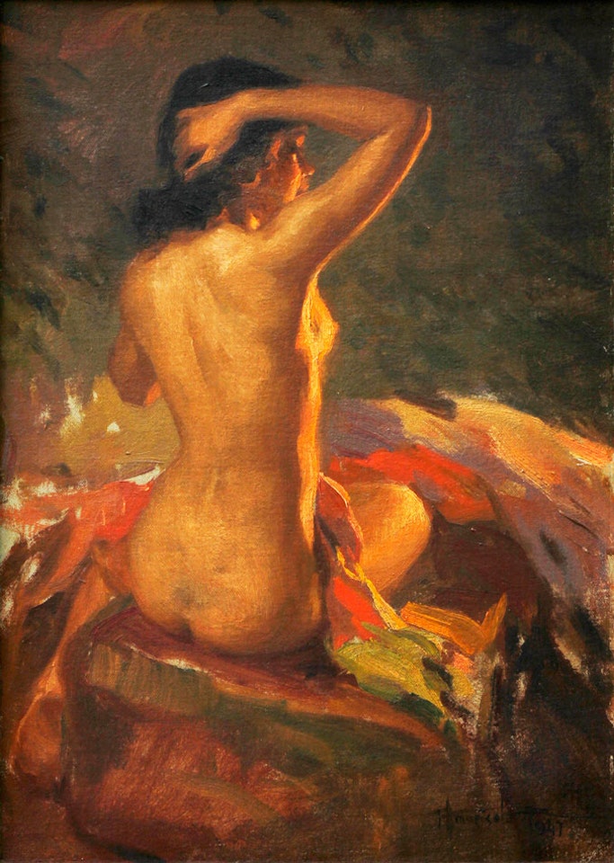 Seated Nude by Fernando Amorsolo