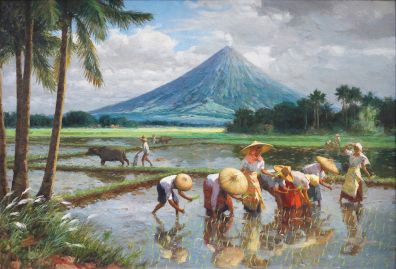 Planting Rice (Mayon) by Fernando Amorsolo