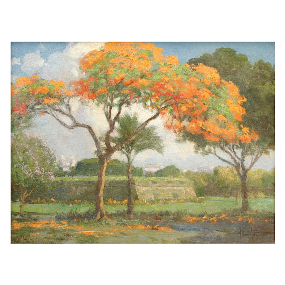Intramuros, (Our Lady of Lourdes Church) by Fernando Amorsolo