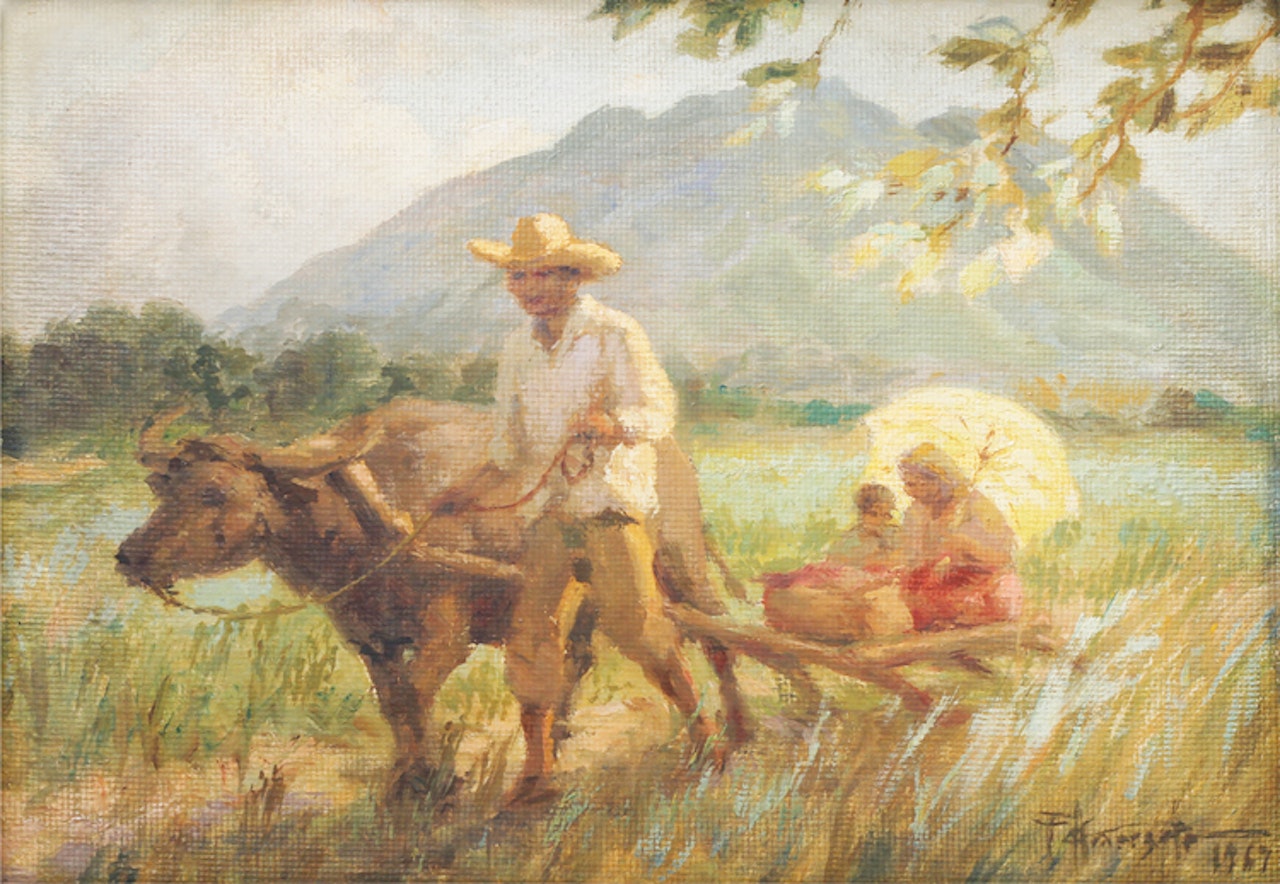 Bullock Cart by Fernando Amorsolo