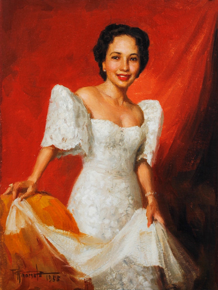 Portrait of a Lady in Terno by Fernando Amorsolo
