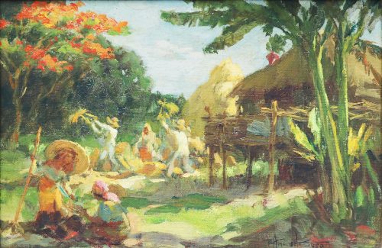 Barrio Scene by Fernando Amorsolo