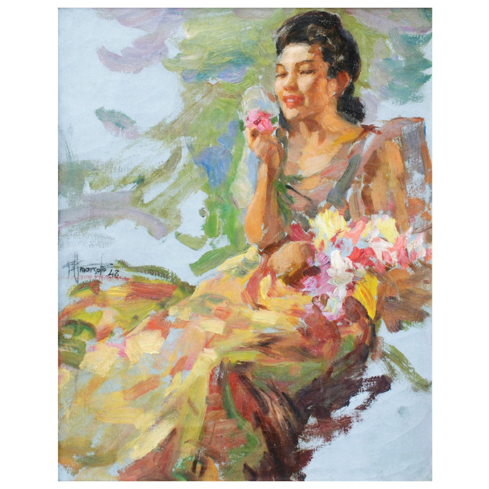 Portrait of a Lady in a Terno by Fernando Amorsolo
