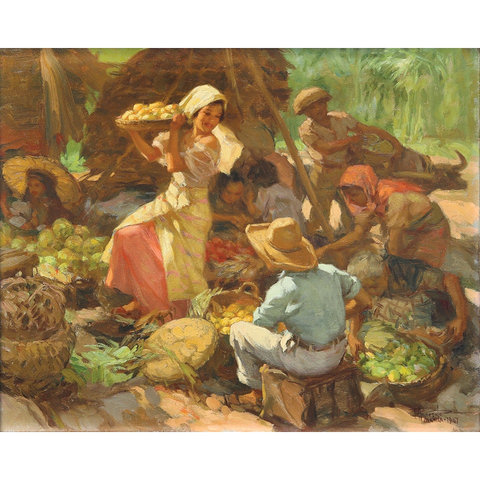 Market Scene by Fernando Amorsolo
