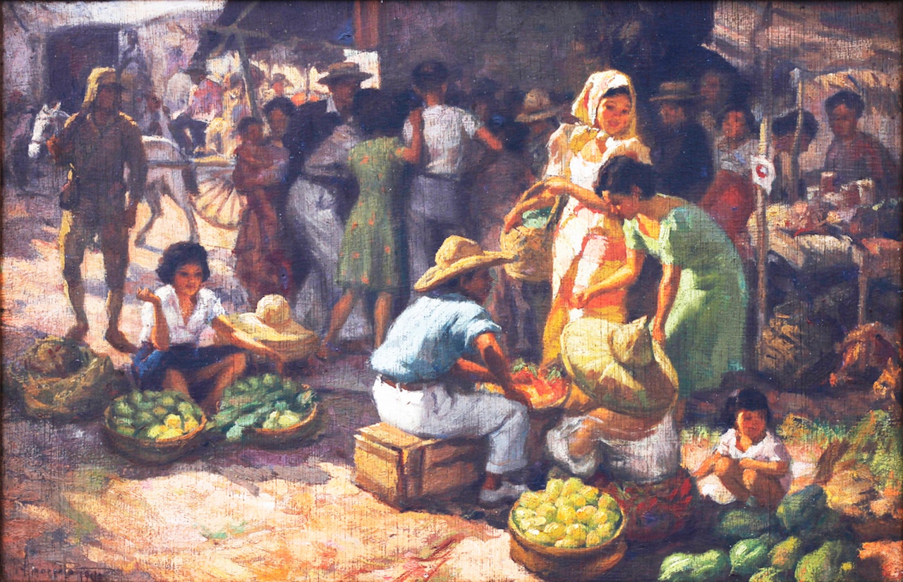 War-time Market Scene by Fernando Amorsolo