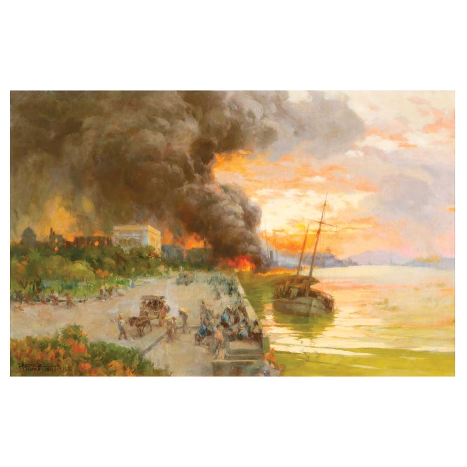 Bombing of Intendencia by Fernando Amorsolo