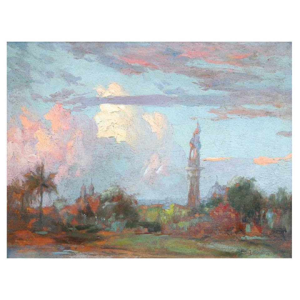 Monument of Legaspi and Urdaneta by Fernando Amorsolo
