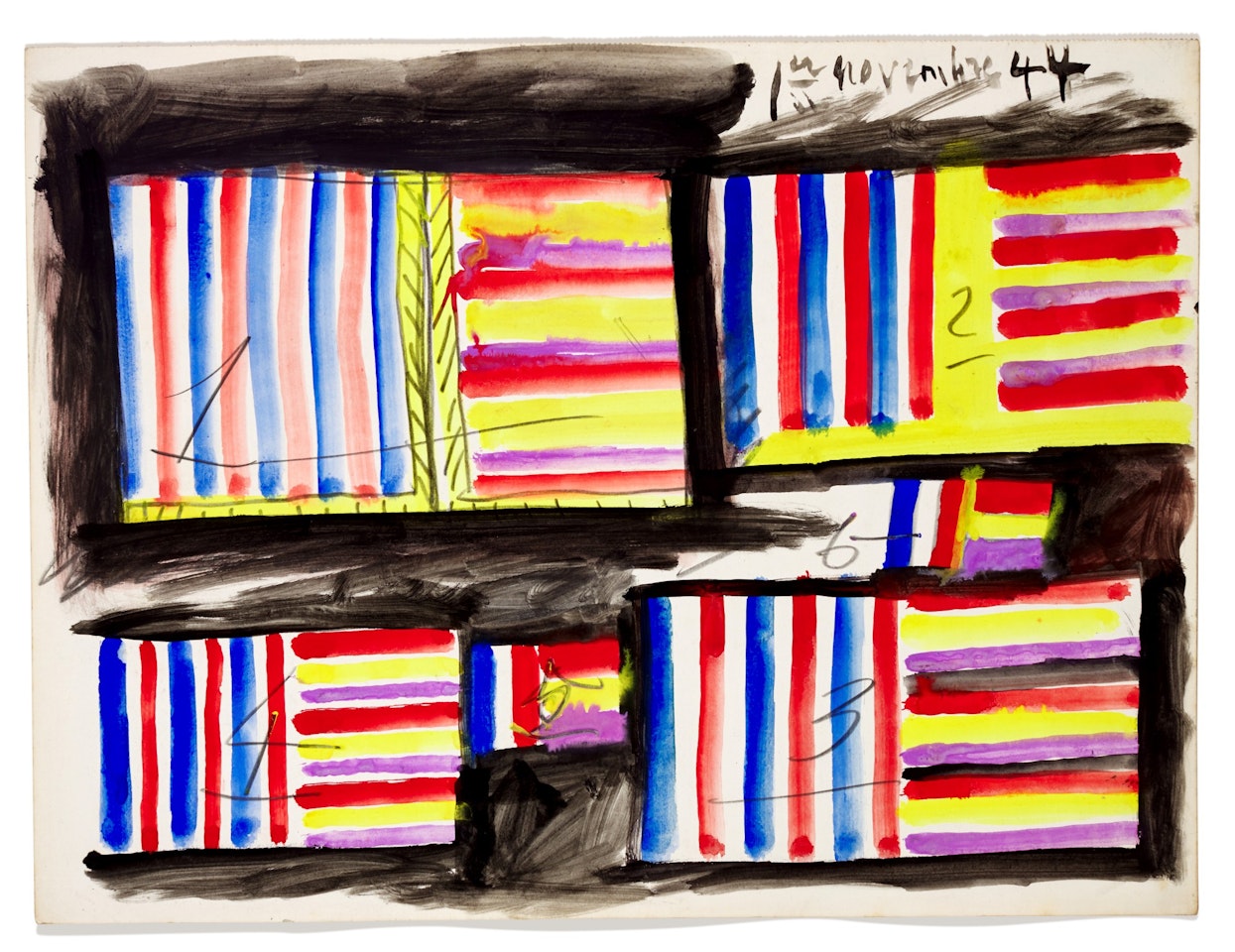 DÉCORS, PLANS, DRAPEAU RÉPUBLIQUE ESPAGNOLE/FRANÇAISE - RECTO AND VERSO by Pablo Picasso