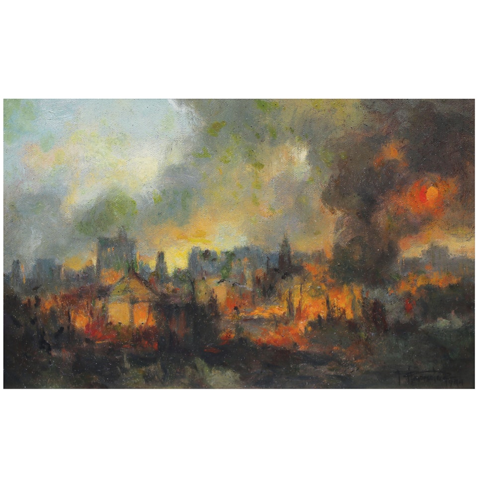 Burning of Manila by Fernando Amorsolo