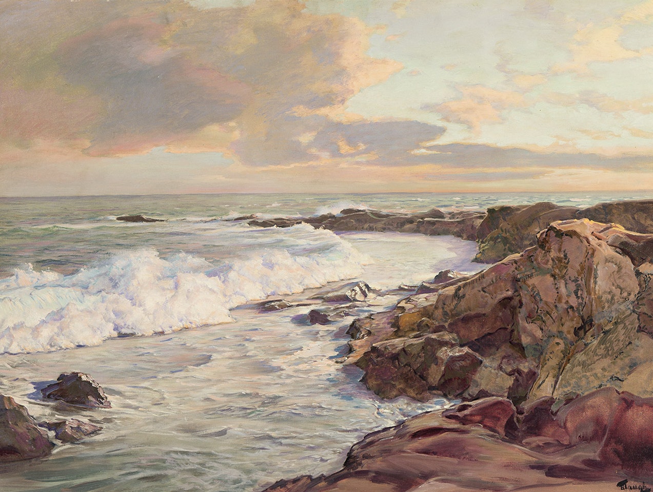 Running Surf . by Frederick Judd Waugh
