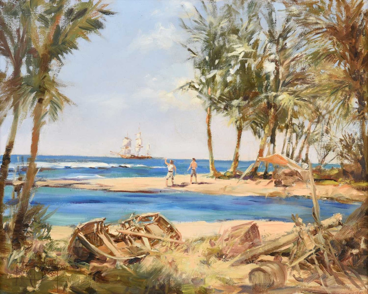 "The Castaways" by Montague Dawson