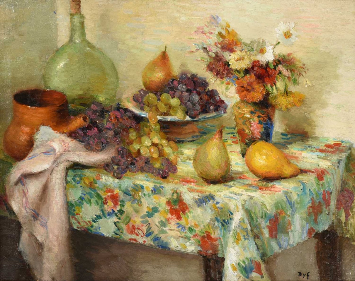 "Fruits et Fleurs Sur Une Table" by Marcel Dyf
