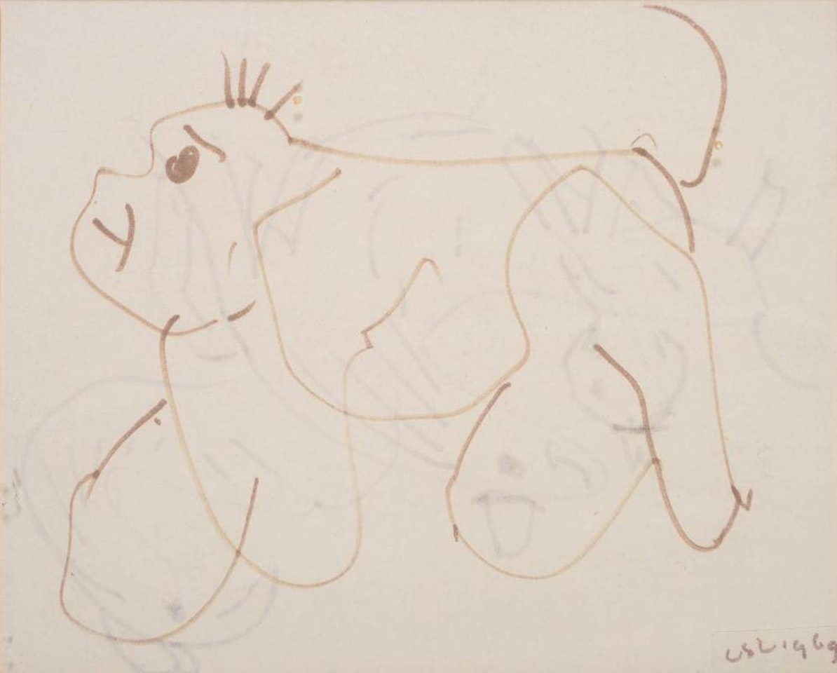 Caricature study of a dog by Laurence Stephen Lowry