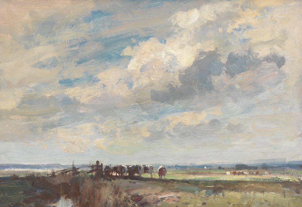 Cattle on Thurne Marshes, Norfolk by Edward Seago