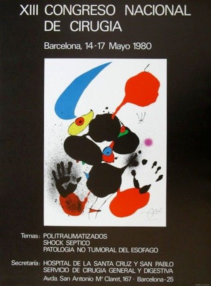 Poster XII Surgery Congress Barcelona by Joan Miró