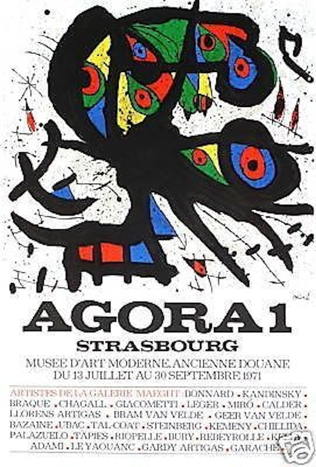 Poster "Agora1" museum of modern art of Strasbourg by Joan Miró