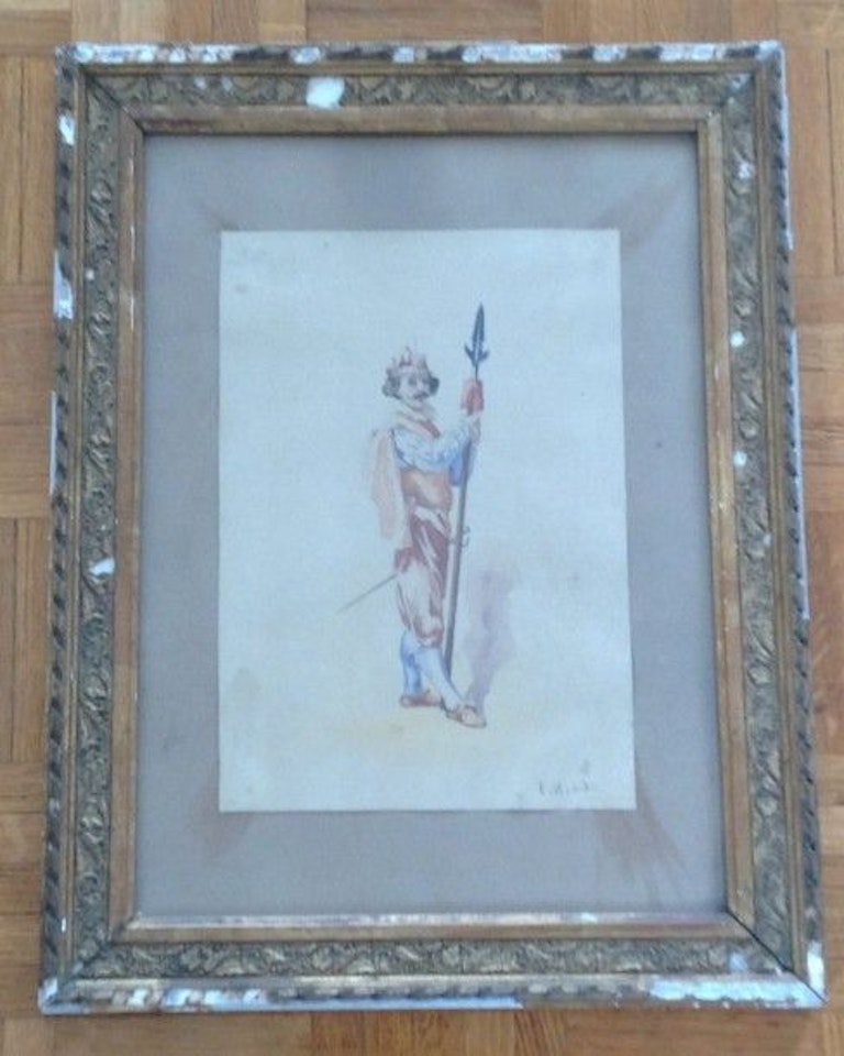 "Man with a Spear" by French School
