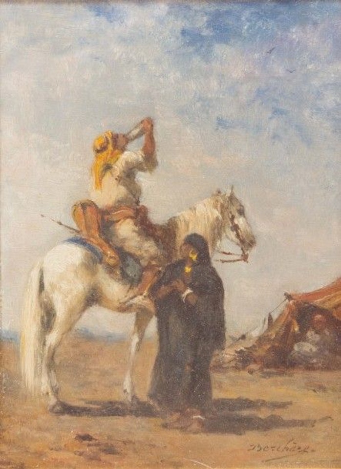 Cavalier drinking by Narcisse Berchere