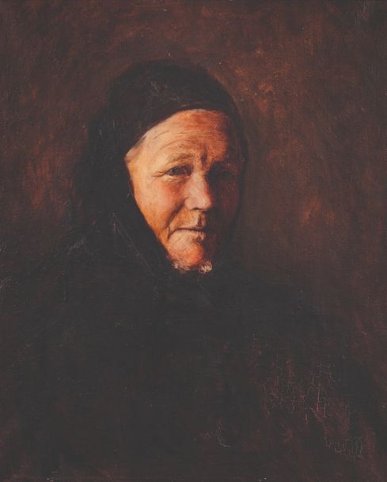 Portrait of babushka by Russian School