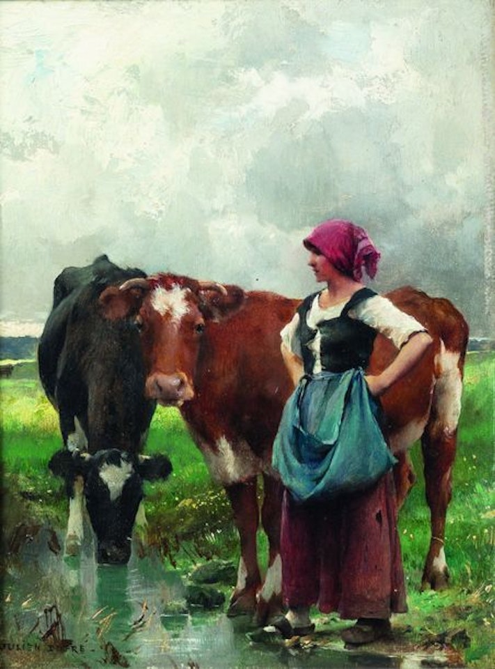 The young cowherd by Julien Dupré