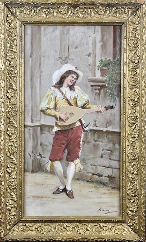 The lute player by French School