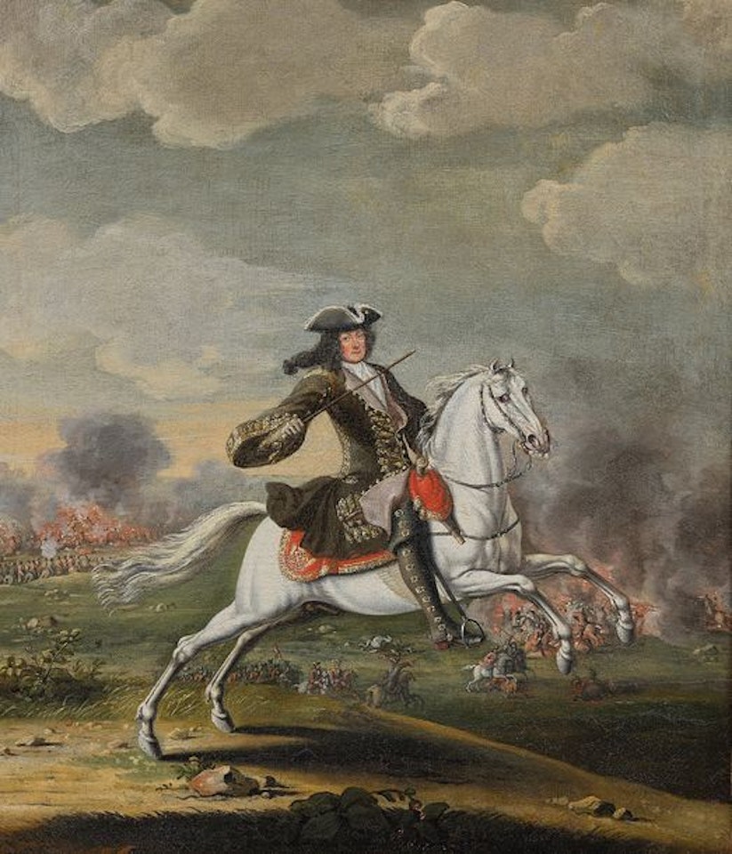 Cavalry general in front of a battle; Presumed portrait of Maximilian-Guillaume, Prince of Hanover by German School