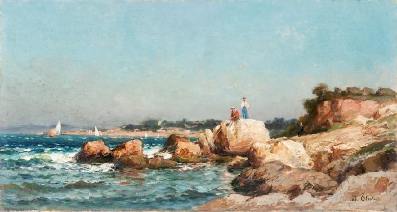 Fishermen on the corniche in Marseille by Jean Baptiste Olive