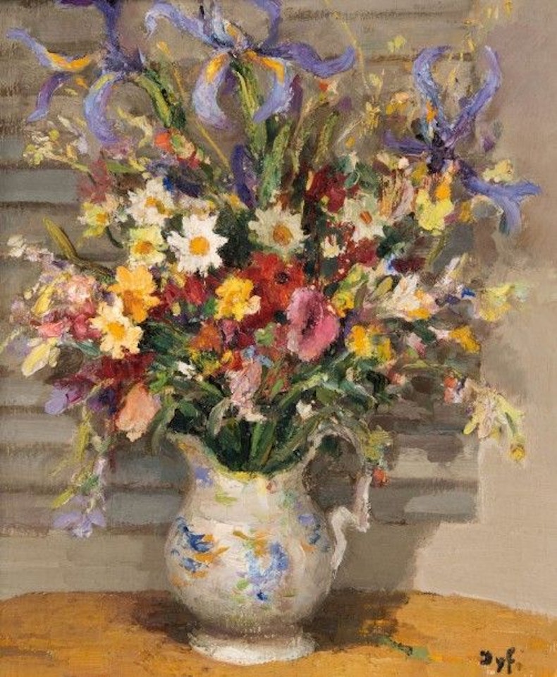Still life with a bouquet of flowers by Marcel Dyf