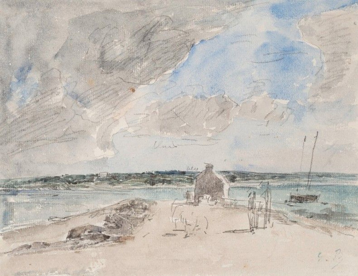Plougastel, le passage à l"embouchure de la rivière de Landerneau by Eugène Boudin