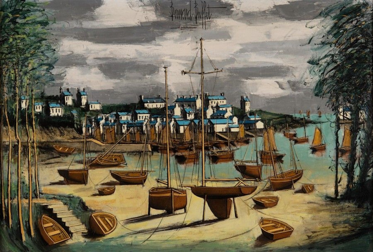 Douarnenez, le Port Rhu à marée basse by Bernard Buffet