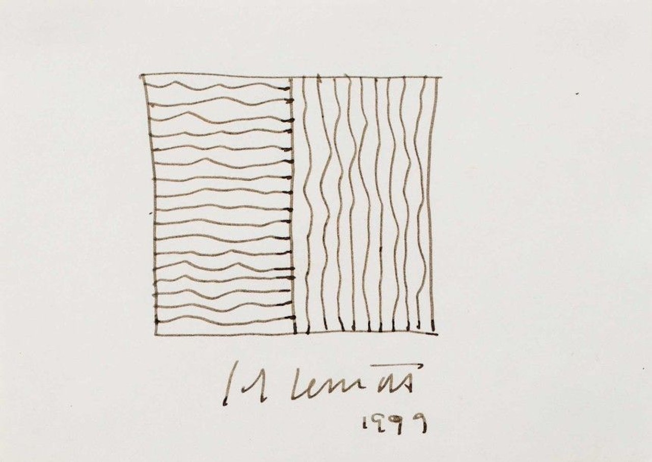 Lignes irrégulières horizontales et verticales by Sol LeWitt