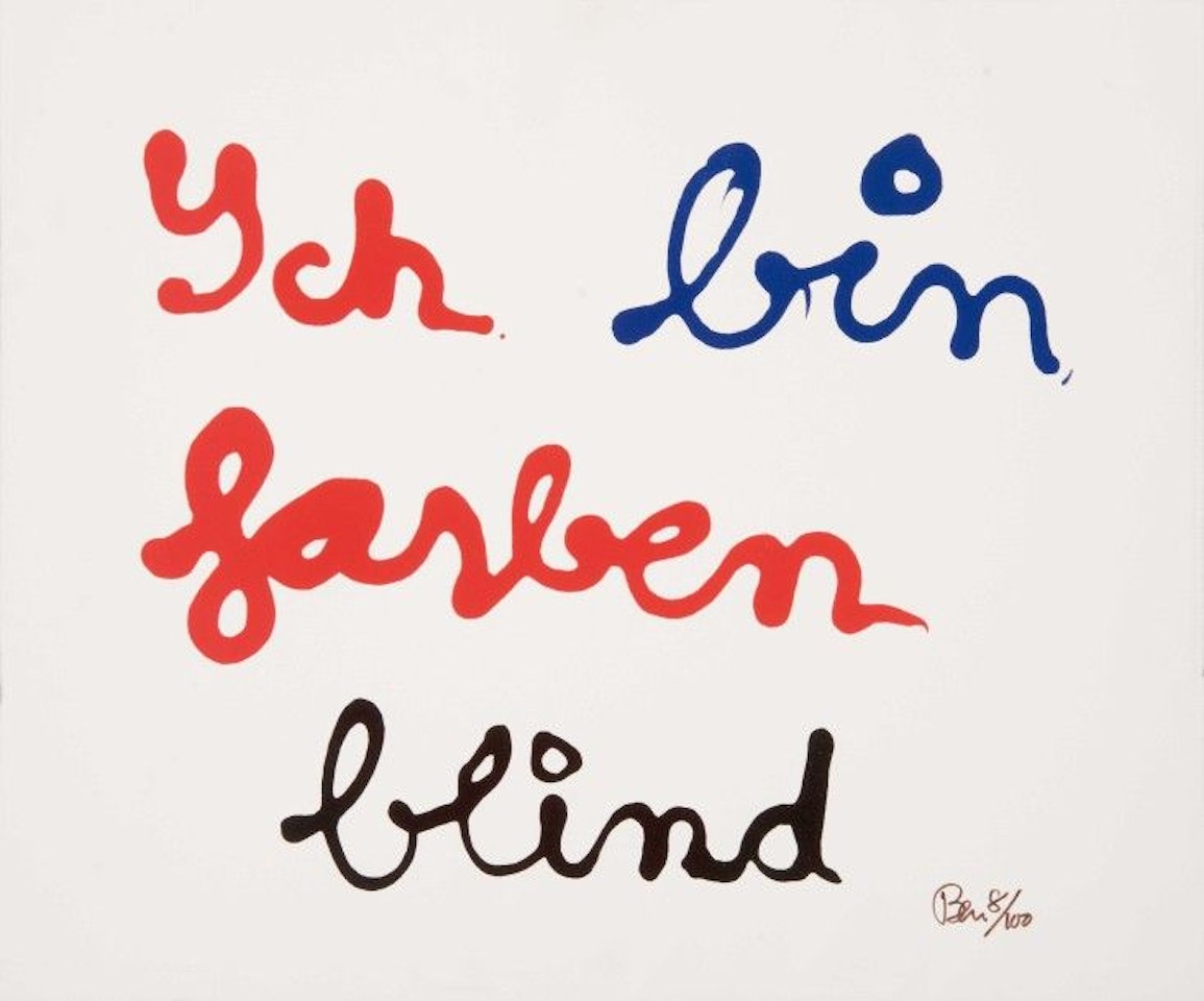 Ich bin farben blind (Je suis daltonien) by Ben Vautier