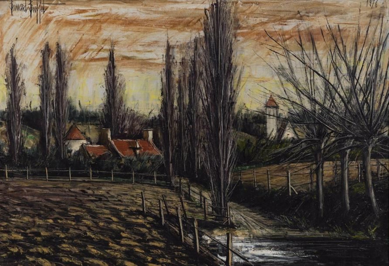Chilly, the church and the Saint-Jean pond by Bernard Buffet