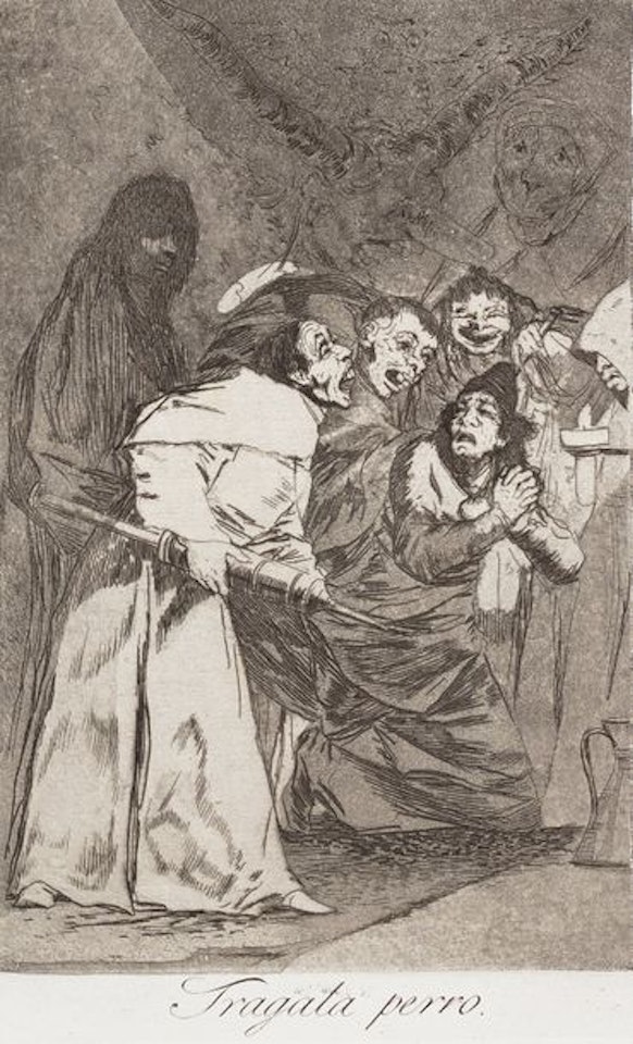 Tragata perro. (Los Caprichos, pl. 58) by Francisco José de Goya
