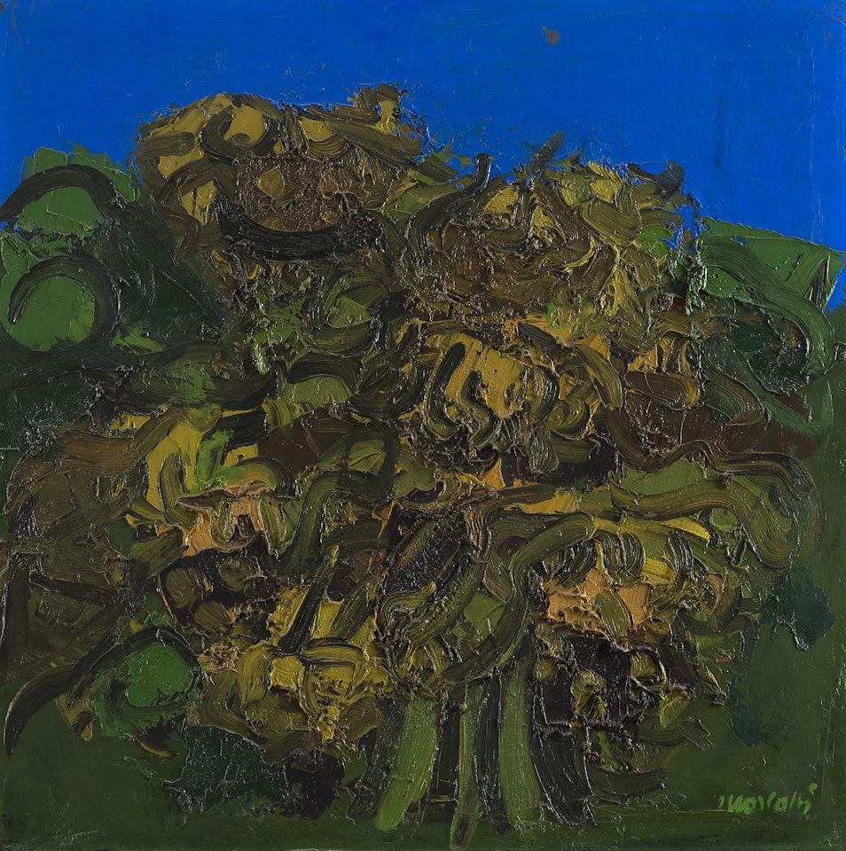 "Sunflowers with sky" by Ennio Morlotti