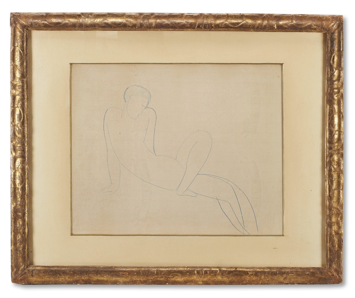 "Nudo virile semisdraiato verso destra" by Amedeo Modigliani