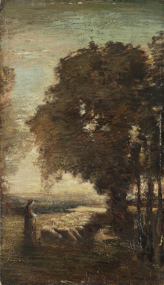 "Landscape with flock" by Antonio Fontanesi
