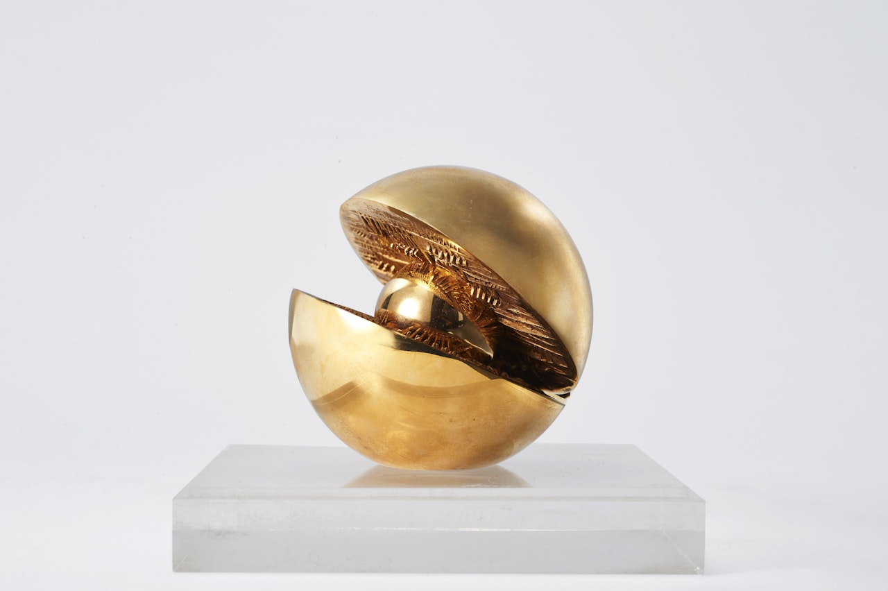 "Rotating with internal sphere, study n. 2" by Arnaldo Pomodoro