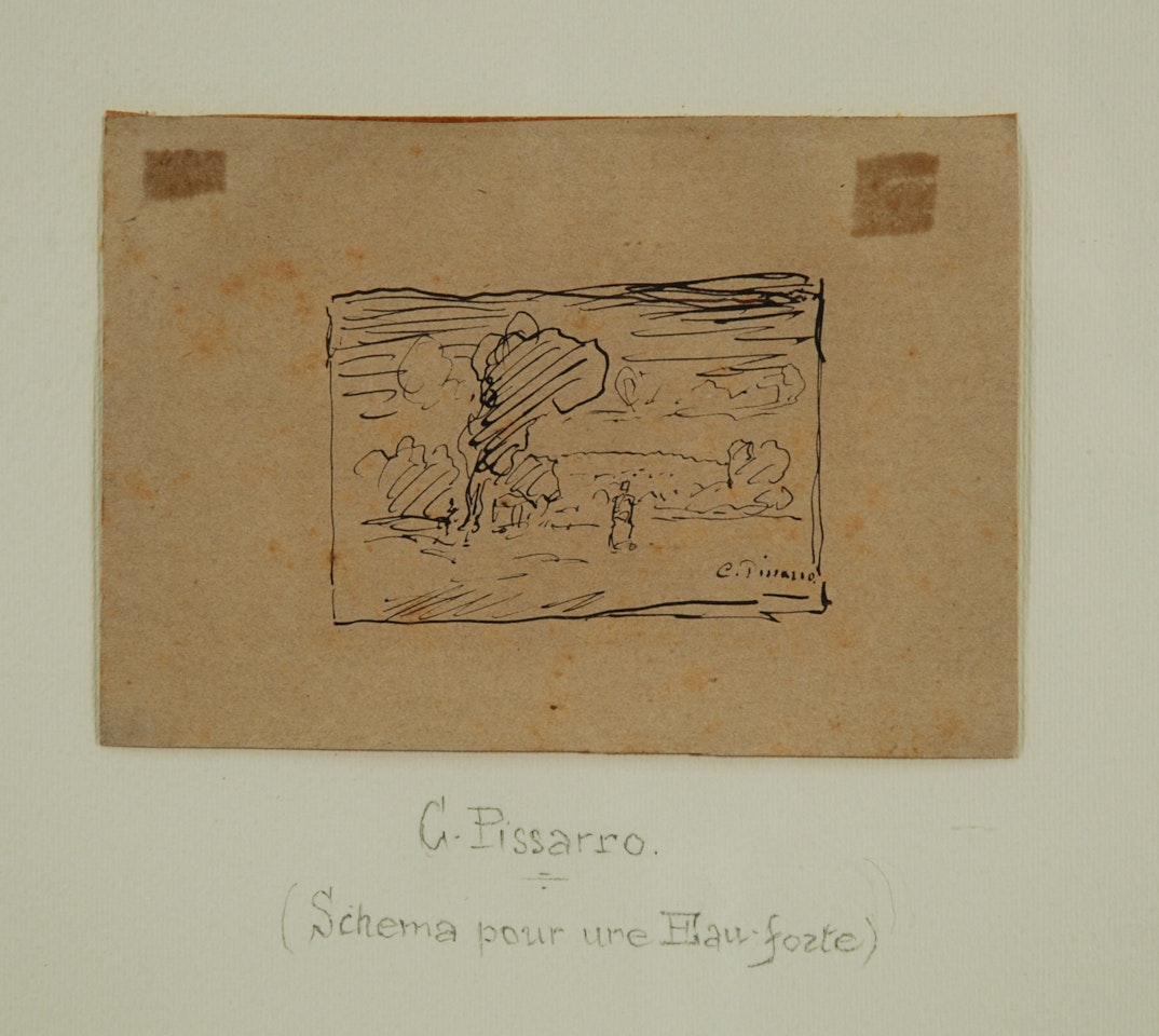 "Schema pour une eau-forte" by Camille Pissarro