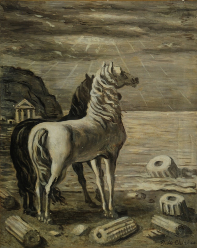 "Two horses by the sea" by Giorgio de Chirico