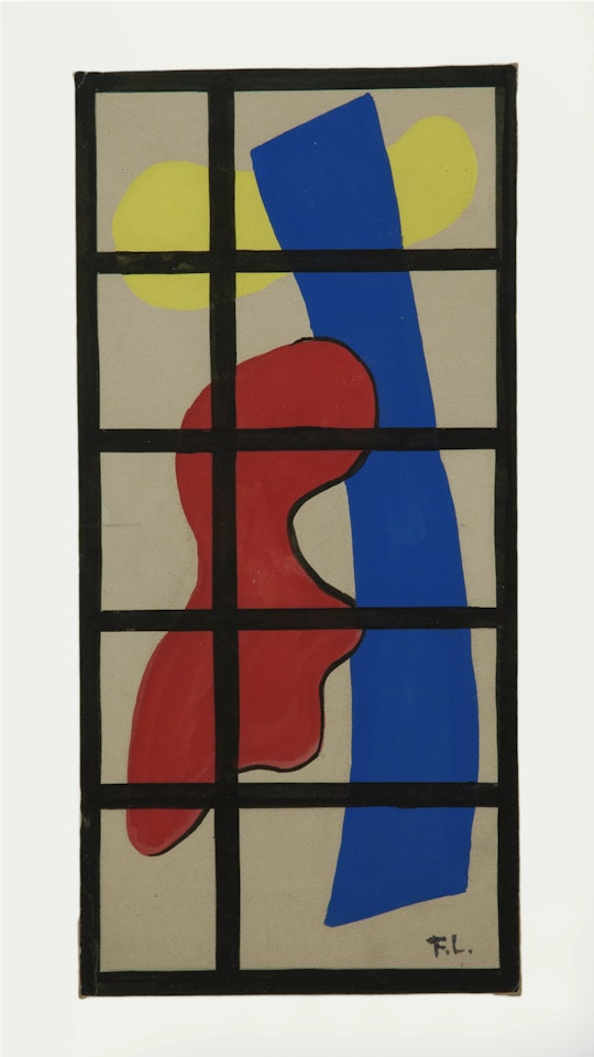 "Study for the stained glass windows of the church of Courfaivre" (Switzerland) by Fernand Leger
