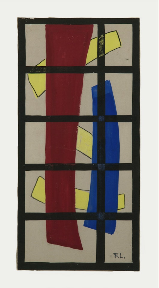 "Study for the stained glass windows of the church of Courfaivre" by Fernand Leger