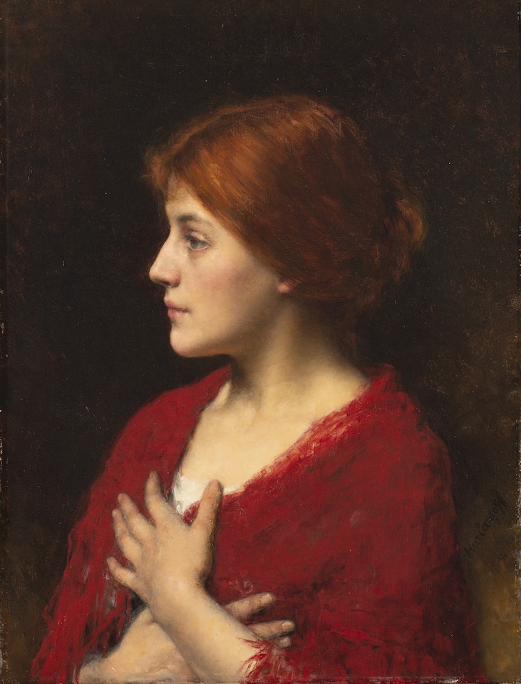 "The red shawl" by Alexei Harlamoff