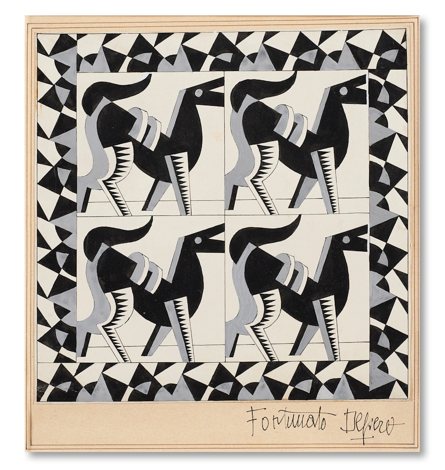 "Cavalli fiammanti" by Fortunato Depero