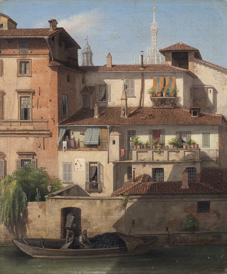 "Naviglio in the Hospital Road (via Francesco Sforza)" by Carlo Canella