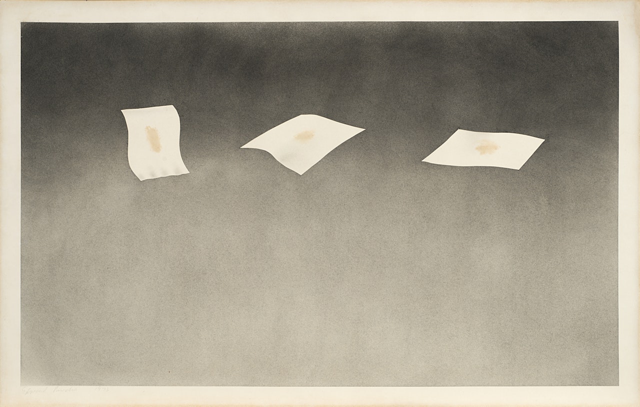 "Three Sheets with Raisin Stains" by Ed Ruscha