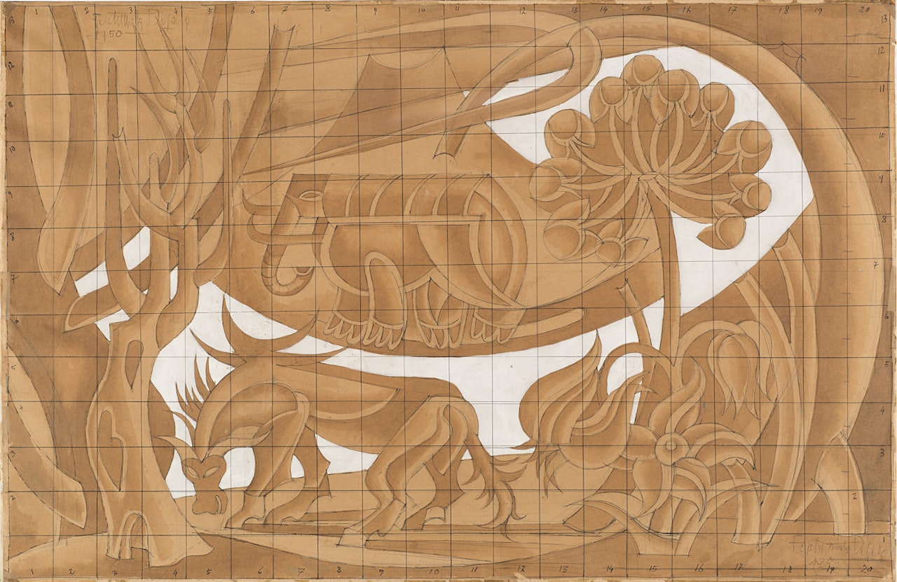 "Exotic animals + tropical jungle" by Fortunato Depero
