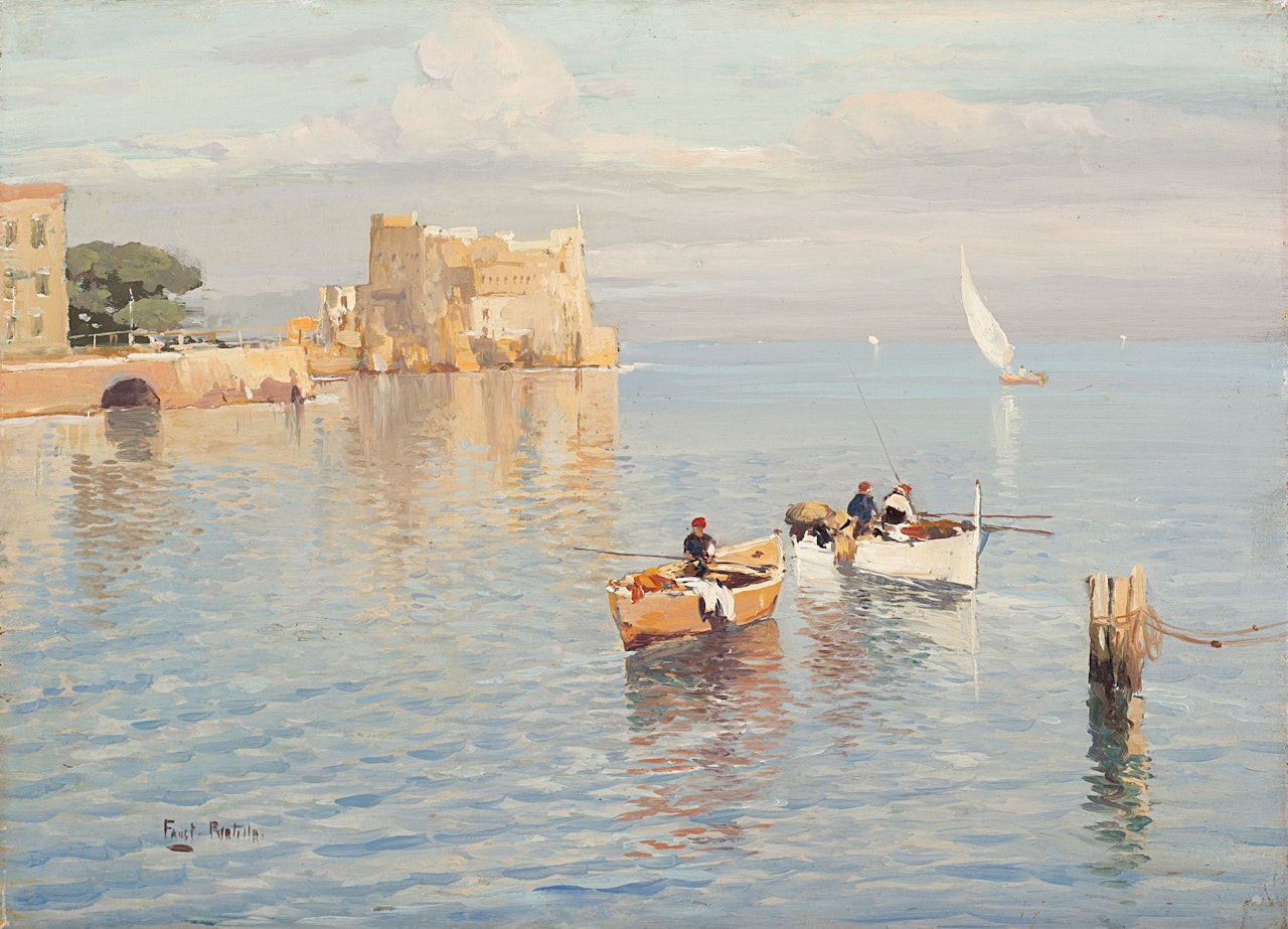 "Marina with boats" by Fausto Pratella