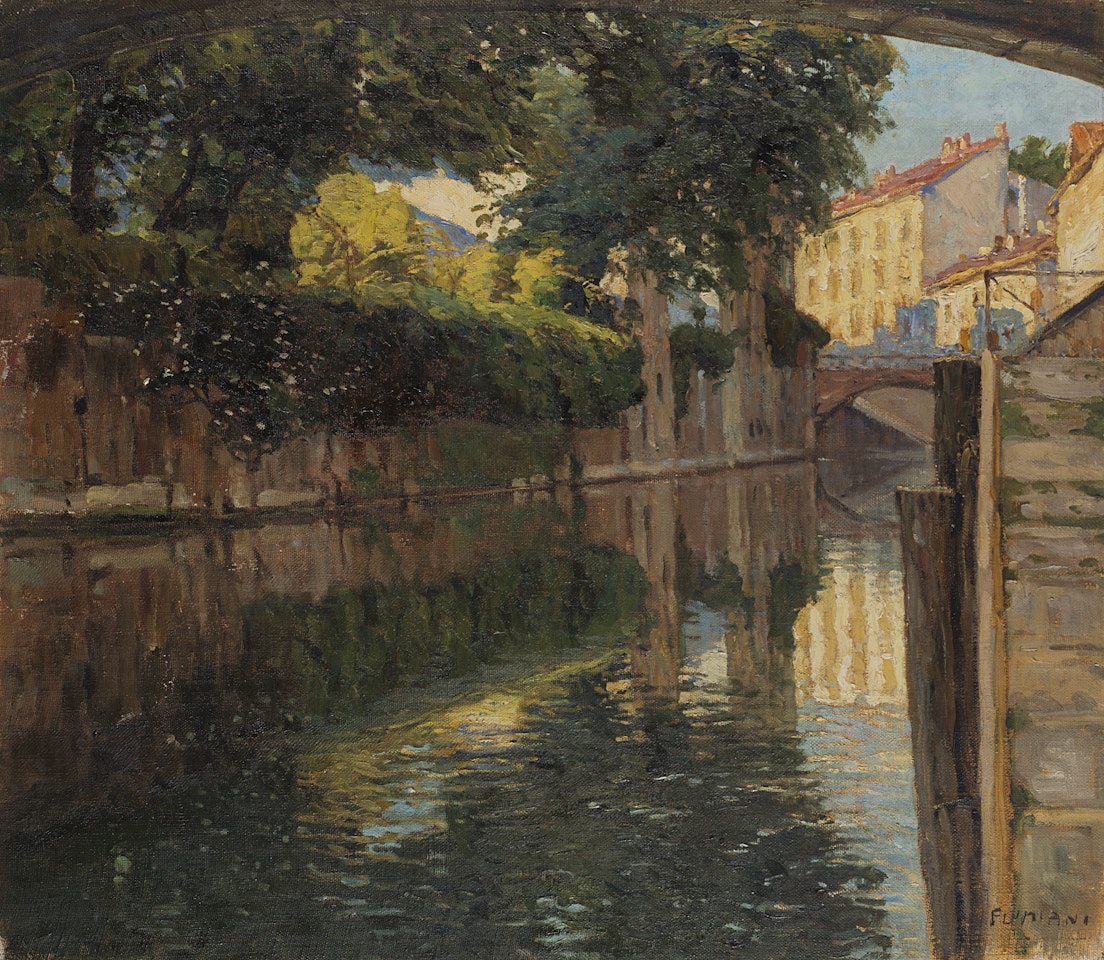 "Glimpse with canal" by Ugo Flumiani